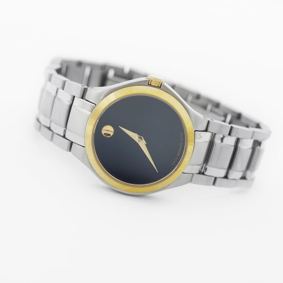 Movado Sapphire Black Dial Stainless Steel Watch